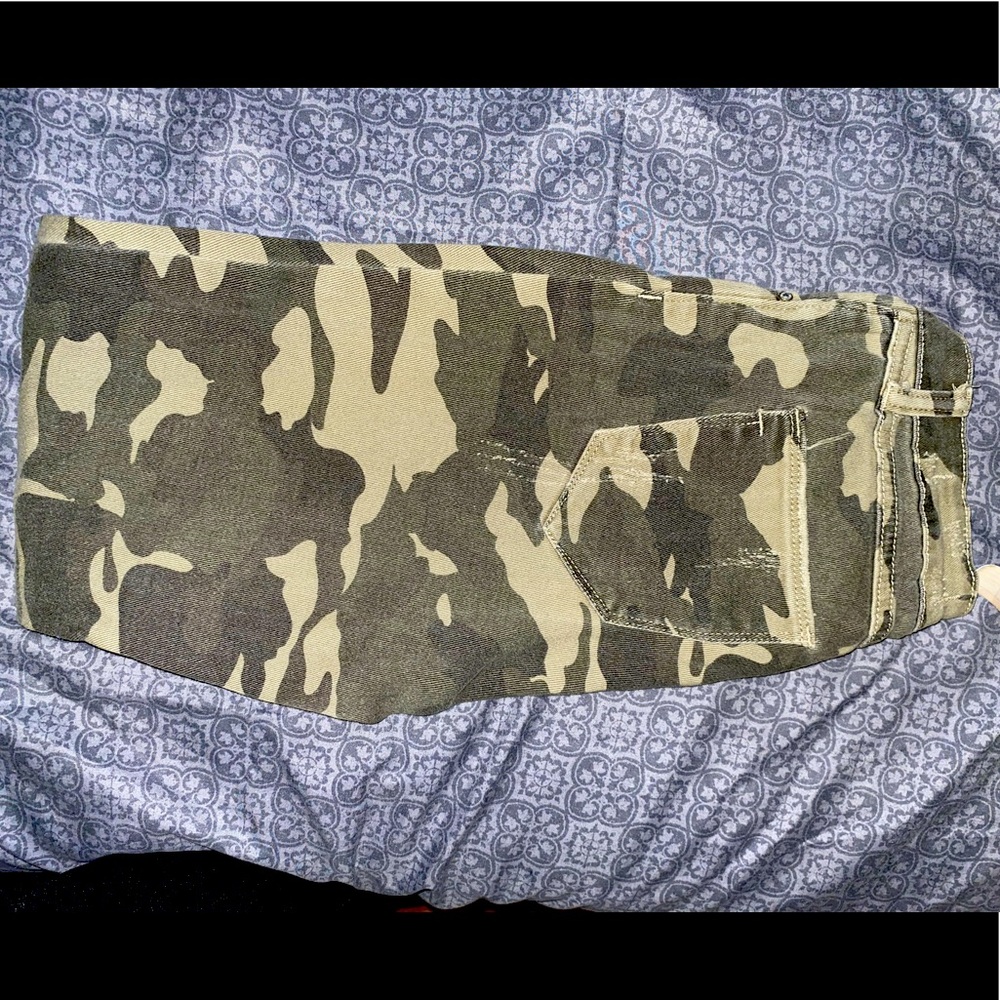 High Rise Camo Denim Jeans